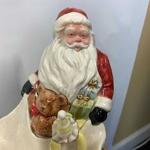 Fitz and Floyd 1987 Ceremic Santa Christmas Decorative Dish Red White  8"x12" - Picture 3 of 10